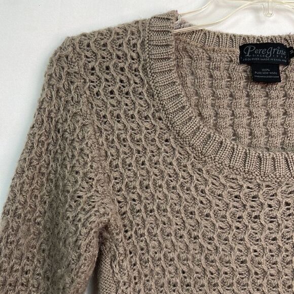 Peregrine pure New Wool sage/taupe Scoop Neck Sweater - Picture 3 of 14